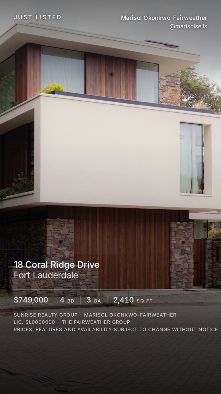 A vertical listing video frame